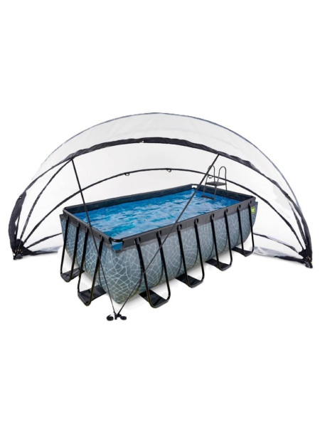 Басейн EXIT із наземним куполом 400×200×122 см, «Камінь»